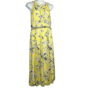 Tommy Hilfiger Dress Size 10 Yellow Floral Maxi Dress